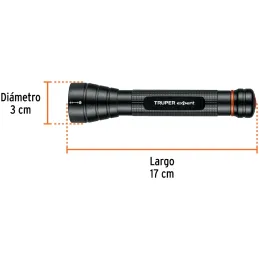 Linternas LED 235lm AltaPotencia 100m 5.5H 2PilasAA Aluminio Truper 18800 Truper-Linternas LED 235lm AltaPotencia 100m 5.5H 2Pil