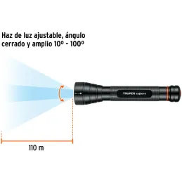 Linternas LED 235lm AltaPotencia 100m 5.5H 2PilasAA Aluminio Truper 18800 Truper-Linternas LED 235lm AltaPotencia 100m 5.5H 2Pil