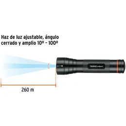 Linternas LED 500lm AltaPotencia 250m 22H 2PilasD Aluminio Truper 18813 Truper-Linternas LED 500lm AltaPotencia 250m 22H 2PilasD