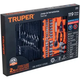 Juegos de Herramientas 119 Piezas Mixto STD MM E1/4-3/8 MP Truper 17090 Truper-Juegos de Herramientas 119 Piezas Mixto STD MM E1