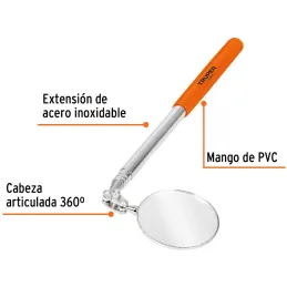 Espejo Telescopico, Extension Min. 195mm Max 360mm, Cabeza Articulada, para areas de dificil acceso, ESP-TEL 14544 Truper Truper