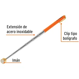 Iman Extensible, Levanta 1.5kg, Estension Min. 128mm Max. 630mm, Recupera Objetos, Clip Tipo Boligrafo, PICK-UP 14140 Truper Tru