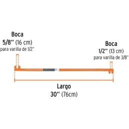 Grifa de 2 Bocas 1/2" y 5/8", Ideal para doblar varillas de acero 3/8" y 1/2", GRT-19 10865 Truper Truper-Grifa de 2 Bocas 1/2" 