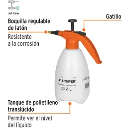 Fumigador domestico 2L Boquilla Regulable Domestico Truper 10235 Truper-Fumigador domestico 2L Boquilla Regulable Domestico Trup