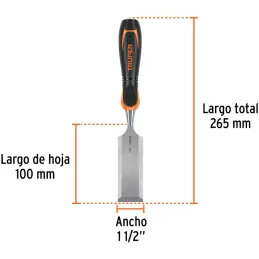 Formones 1 1/2", en acero al cromo vanadio, Mango Ergonomico Confort Grip, FT-1-1/2 14639 Truper Truper-Formones 1 1/2", en acer