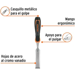 Formones 1", en acero al cromo vanadio, Mango Ergonomico Confort Grip, FT-1 14633 Truper Truper-Formones 1", en acero al cromo v