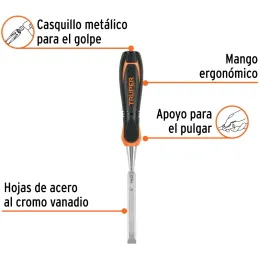 Formones 1/2", en acero al cromo vanadio, Mango Ergonomico Confort Grip, FT-1/2 14621 Truper Truper-Formones 1/2", en acero al c