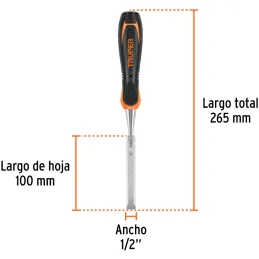 Formones 1/2", en acero al cromo vanadio, Mango Ergonomico Confort Grip, FT-1/2 14621 Truper Truper-Formones 1/2", en acero al c