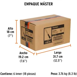 Formones 3/8", en acero al cromo vanadio, Mango Ergonomico Confort Grip, FT-3/8 14618 Truper Truper-Formones 3/8", en acero al c