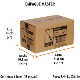 Formones 1/4", en acero al cromo vanadio, Mango Ergonomico Confort Grip, FT-1/4 14615 Truper Truper-Formones 1/4", en acero al c