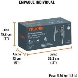 Extractor de Rodajes y Poleas 3 Patas, Apertura max 266mm Alcance max 260mm, EX-P8 14509 Truper Truper-Extractor de Rodajes y Po