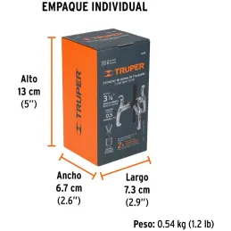 Extractor de Rodajes y Poleas 3 Patas, Apertura max 83mm Alcance max 60mm, EX-P3 14500 Truper Truper-Extractor de Rodajes y Pole