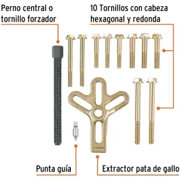 Extractor Pata de Gallo, 13 Piezas, Apertura max 95mm Alcance max 35mm, EXT-13 14510 Truper Truper-Extractor Pata de Gallo, 13 P