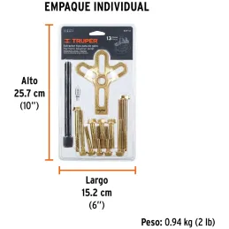 Extractor Pata de Gallo, 13 Piezas, Apertura max 95mm Alcance max 35mm, EXT-13 14510 Truper Truper-Extractor Pata de Gallo, 13 P