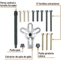 Extractor Pata de Gallo, 15 Piezas, Apertura max 95mm Alcance max 45mm, EXT-15 14511 Truper Truper-Extractor Pata de Gallo, 15 P