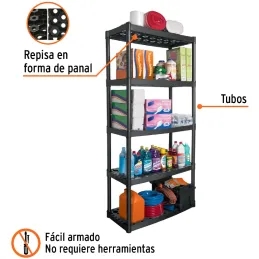 Estantes Plastico uso Pesado 5 Repisas Ventiladas 340kg Truper 19943 Truper-Estantes Plastico uso Pesado 5 Repisas Ventiladas 34