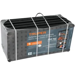 Estantes Plastico uso Pesado 5 Repisas Ventiladas 340kg Truper 19943 Truper-Estantes Plastico uso Pesado 5 Repisas Ventiladas 34