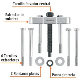 Extractor de Volantes, 10 Piezas, Apertura max 76mm Alcance max 32mm, EXT-10 14508 Truper Truper-Extractor de Volantes, 10 Pieza