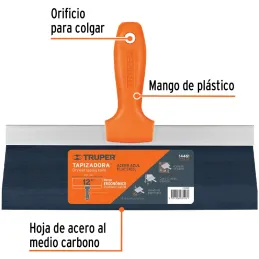 Espatula Tapizadoras 12", Para Alisado y Acabados, ETA-12 14461 Truper Truper-Espatula Tapizadoras 12", Para Alisado y Acabados,