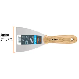 Espatula Flexible 3" Mango de Hickory Americano, acero alto carbono, Hoja Desbastada y Templada, ET-3F 14449 Truper Truper-Espat