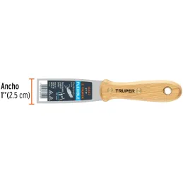 Espatula Flexible 1" Mango de Hickory Americano, acero alto carbono, Hoja Desbastada y Templada, ET-1F 14447 Truper Truper-Espat