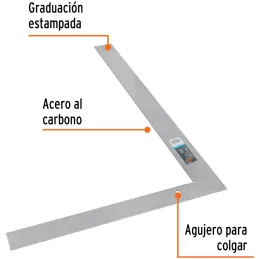 Escuadra para Albañil 16" x 24", 40.6 x 61cm Graduacion Estampada en Acero, Cantos rectificados, E-16X24 14384 Truper Truper-Esc