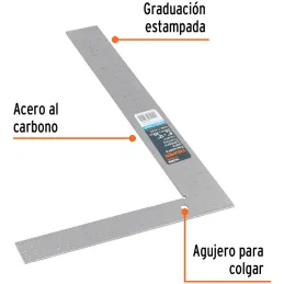 Escuadra para Albañil 8" X 12", Graduacion Estampada en Acero, Cantos rectificados, E-8X12 14386 Truper Truper-Escuadra para Alb