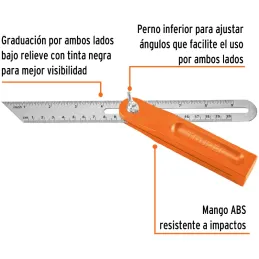 Escuadra Falsa, Mango de Plastico 9", Regla en Acero Inoxidable, EFT-8 14382 Truper Truper-Escuadra Falsa, Mango de Plastico 9",