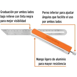 Escuadra Falsa, Mango de Madera 9", Regla en Acero Inoxidable, EFT-9X 14385 Truper Truper-Escuadra Falsa, Mango de Madera 9", Re