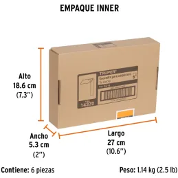 Escuadras Carpintero 6", Graduacion grabada en Laser, Acero Inoxidable, Mango de Aluminio, EC-6 14370 Truper Truper-Escuadras Ca