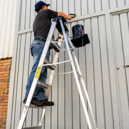 Escaleras Tijera 5 Peldaños con Bandeja T3 Max3m P5.4kg EAluminio, Truper 16743 Truper-Escaleras Tijera 5 Peldaños con Bandeja T