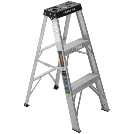 Escaleras de Tijera 2 Peldañoss T3 Max2.1m P3kg EAluminio, Truper 16740 Truper-Escalera Tipo Tijera 2 Peldaños, 91 kg Tipo III, 