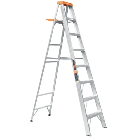Escaleras Tijera 7 Peldaños con Bandeja T2 Max3.7m P8.3kg EAluminio, Truper 10337 Truper-Escaleras Tijera 7 Peldaños con Bandeja