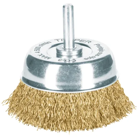 Cardas Copa 2 3/4" Grueso Z1/4" Truper 11572 Truper-Cardas Copa 2 3/4" Grueso Z1/4" Truper 11572 Fabricada en acero latonado (an
