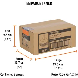 Cardas Copa 1 3/4" Grueso Z1/4" Truper 11571 Truper-Cardas Copa 1 3/4" Grueso Z1/4" Truper 11571 Fabricada en acero latonado (an