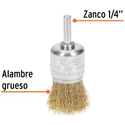 Cardas Copa 1 1/8" Grueso Z1/4" Truper 11596 Truper-Cardas Copa 1 1/8" Grueso Z1/4" Truper 11596 Fabricada en acero latonado (an