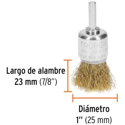 Cardas Copa 1" Grueso Z1/4" Truper 11595 Truper-Cardas Copa 1" Grueso Z1/4" Truper 11595 Fabricada en acero latonado (antichispa