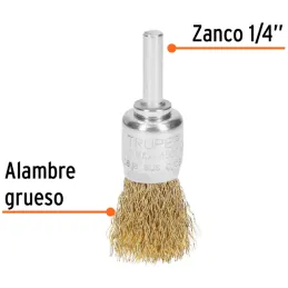 Cardas Copa 3/4" Grueso Z1/4" Truper 11593 Truper-Cardas Copa 3/4" Grueso Z1/4" Truper 11593 Fabricada en acero latonado (antich