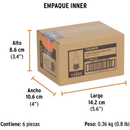 Cardas Copa 3/4" Grueso Z1/4" Truper 11593 Truper-Cardas Copa 3/4" Grueso Z1/4" Truper 11593 Fabricada en acero latonado (antich