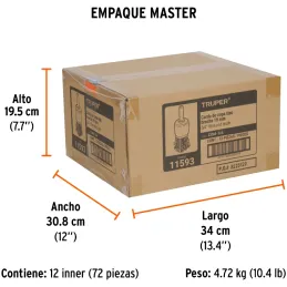 Cardas Copa 3/4" Grueso Z1/4" Truper 11593 Truper-Cardas Copa 3/4" Grueso Z1/4" Truper 11593 Fabricada en acero latonado (antich