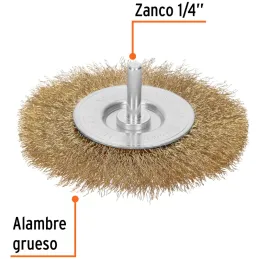 Cardas Circulares 4" Grueso Z1/4" Truper 11590 Truper-Cardas Circulares 4" Grueso Z1/4" Truper 11590 Fabricada en acero latonado