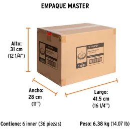 Cardas Circulares 4" Grueso Z1/4" Truper 11590 Truper-Cardas Circulares 4" Grueso Z1/4" Truper 11590 Fabricada en acero latonado