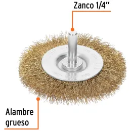 Cardas Circulares 3" Grueso Z1/4" Truper 11570 Truper-Cardas Circulares 3" Grueso Z1/4" Truper 11570 Fabricada en acero latonado