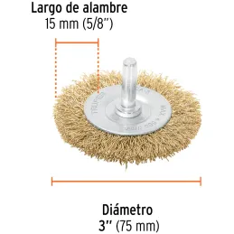 Cardas Circulares 3" Grueso Z1/4" Truper 11570 Truper-Cardas Circulares 3" Grueso Z1/4" Truper 11570 Fabricada en acero latonado