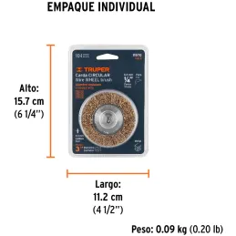 Cardas Circulares 3" Grueso Z1/4" Truper 11570 Truper-Cardas Circulares 3" Grueso Z1/4" Truper 11570 Fabricada en acero latonado