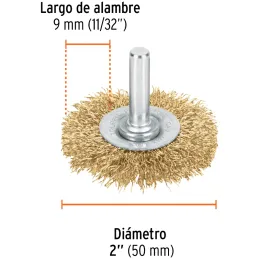 Cardas Circulares 2" Grueso Z1/4" Truper 11569 Truper-Cardas Circulares 2" Grueso Z1/4" Truper 11569 Fabricada en acero latonado