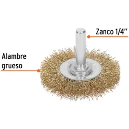 Cardas Circulares 2" Grueso Z1/4" Truper 11569 Truper-Cardas Circulares 2" Grueso Z1/4" Truper 11569 Fabricada en acero latonado