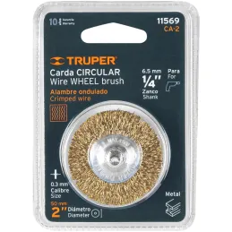Cardas Circulares 2" Grueso Z1/4" Truper 11569 Truper-Cardas Circulares 2" Grueso Z1/4" Truper 11569 Fabricada en acero latonado