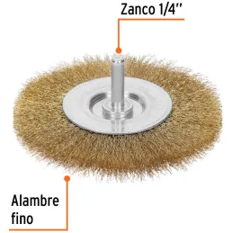Cardas Circulares 4" Fino Z1/4" Truper 11576 Truper-Cardas Circulares 4" Fino Z1/4" Truper 11576 Fabricada en acero latonado (an