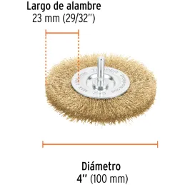 Cardas Circulares 4" Fino Z1/4" Truper 11576 Truper-Cardas Circulares 4" Fino Z1/4" Truper 11576 Fabricada en acero latonado (an